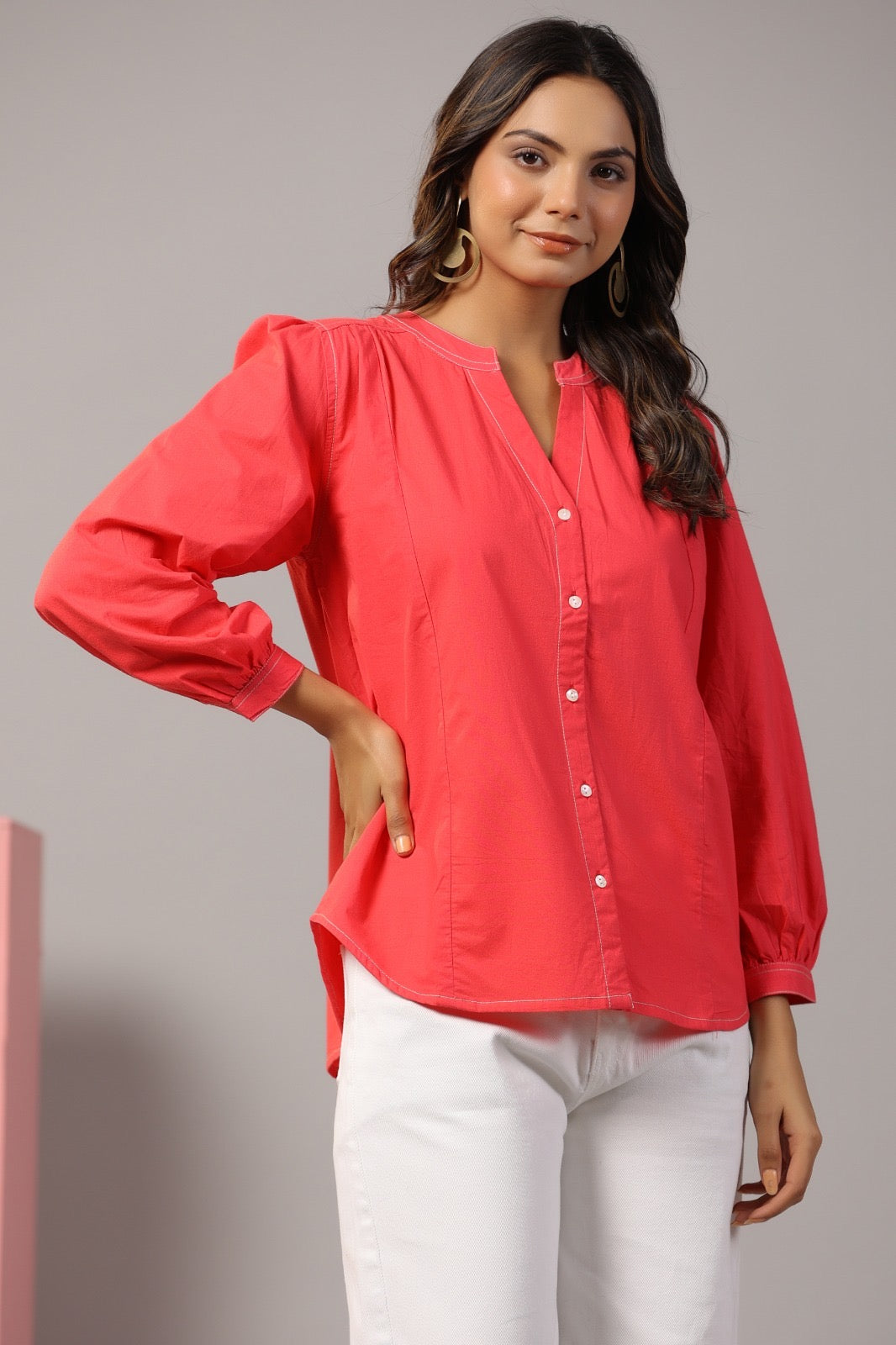 Coral Red Color Top