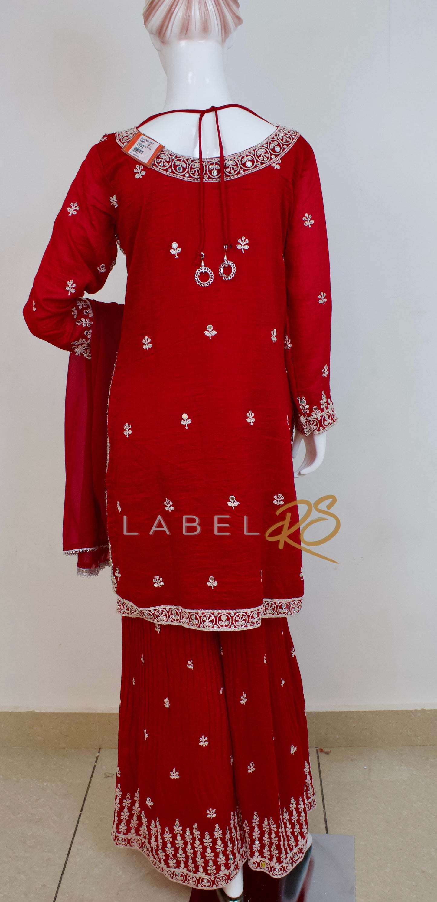 Heavy Red Suit With Zari Embroidery All Over