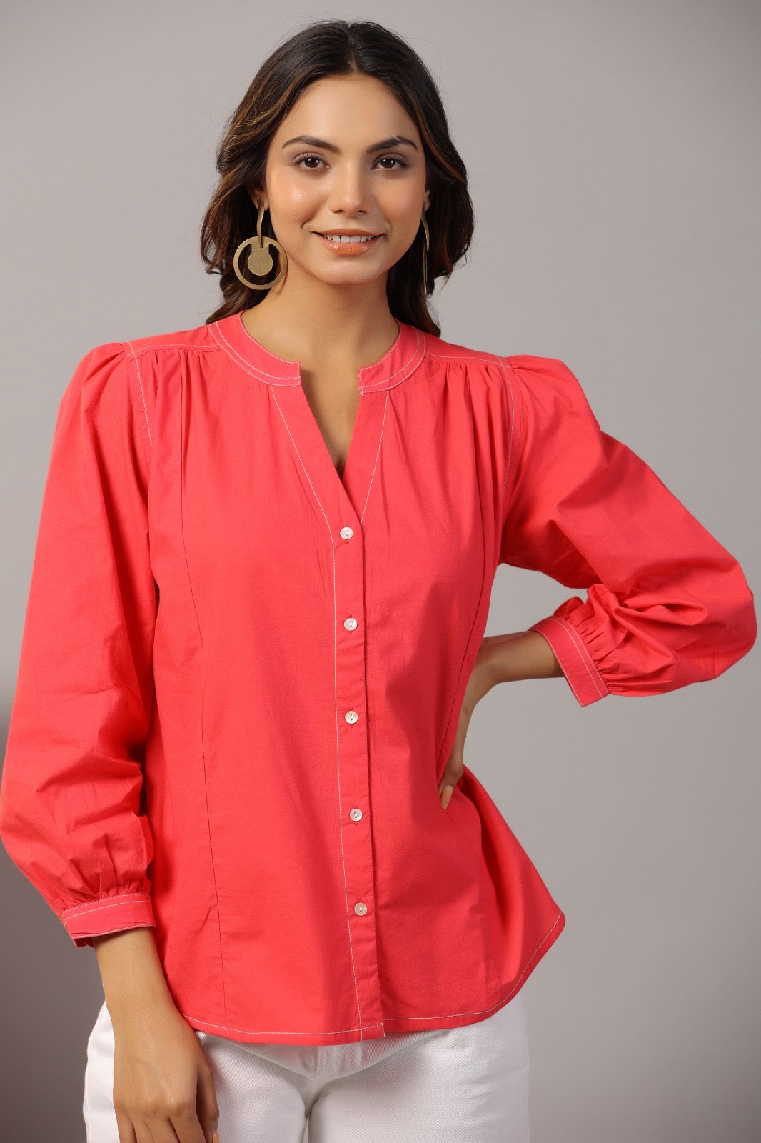 Coral Red Color Top