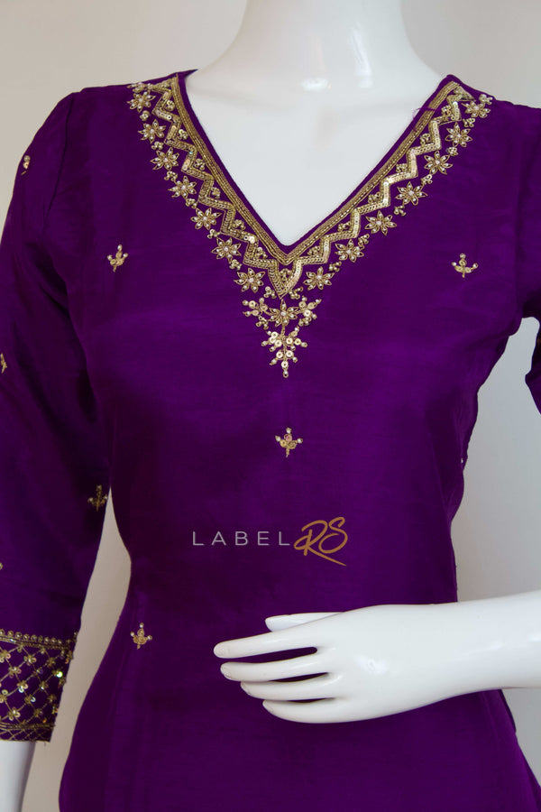 Purple Handwork Suit