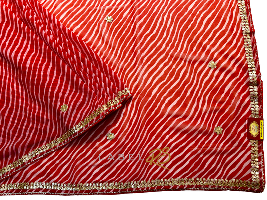 Red Leheriya Saree