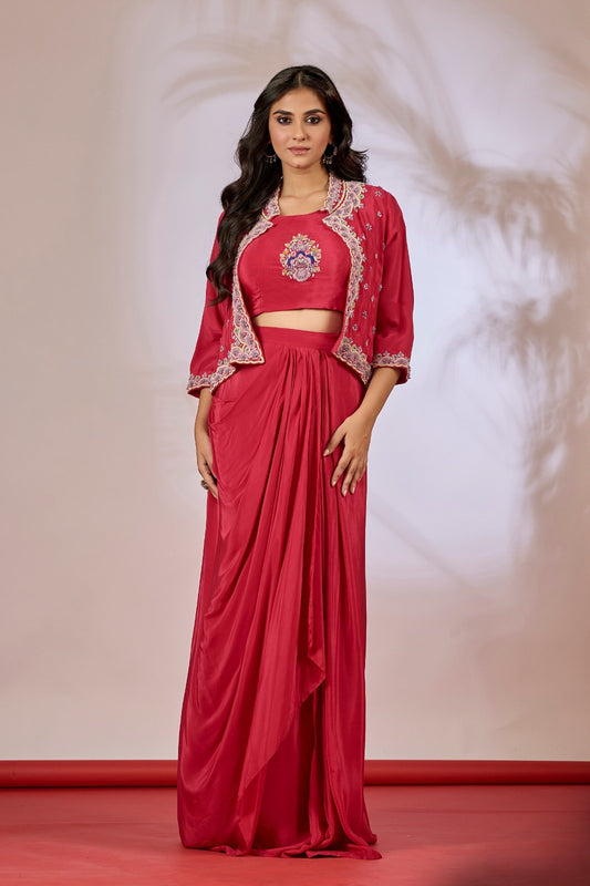 Dark Pink Indowestern