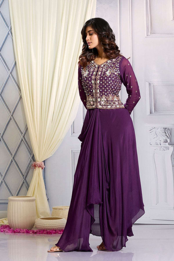 Wine #Indowestern with heavy work